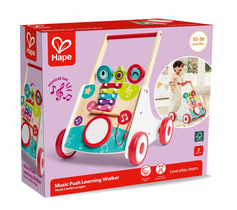 Jucărie interactivă din lemn, Hape, Plimbător muzical