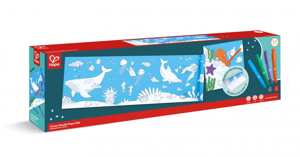 Set creativ, Hape, Rolă de hârtie de colorat, Ocean