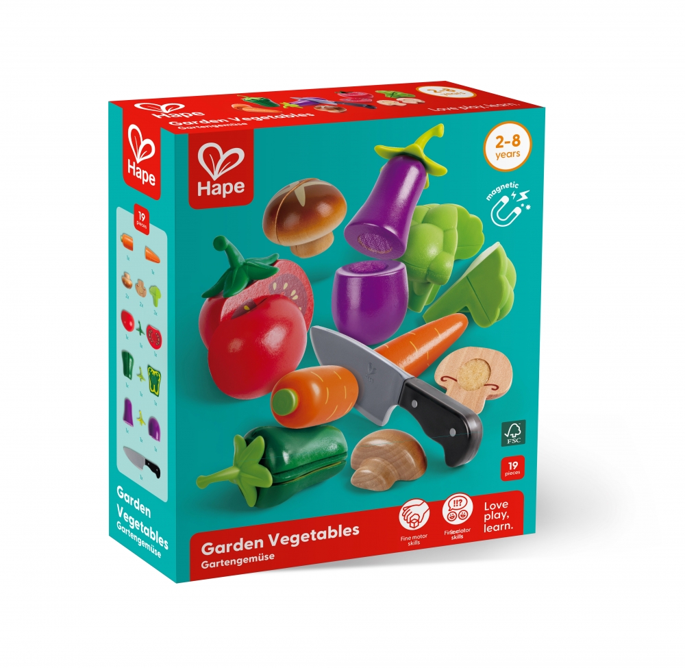 Set din lemn, Hape, Legume, 8 piese