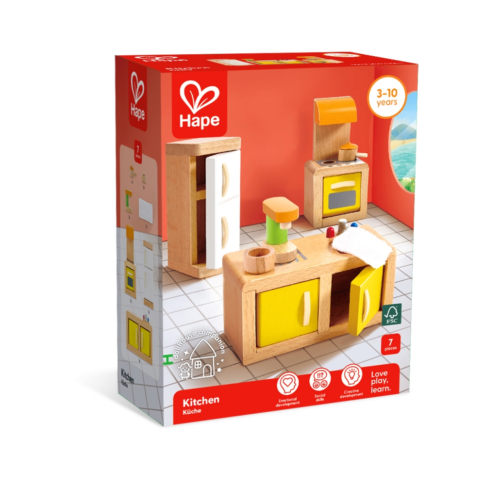 Mini mobilier, Hape, Bucătărie, 7 piese