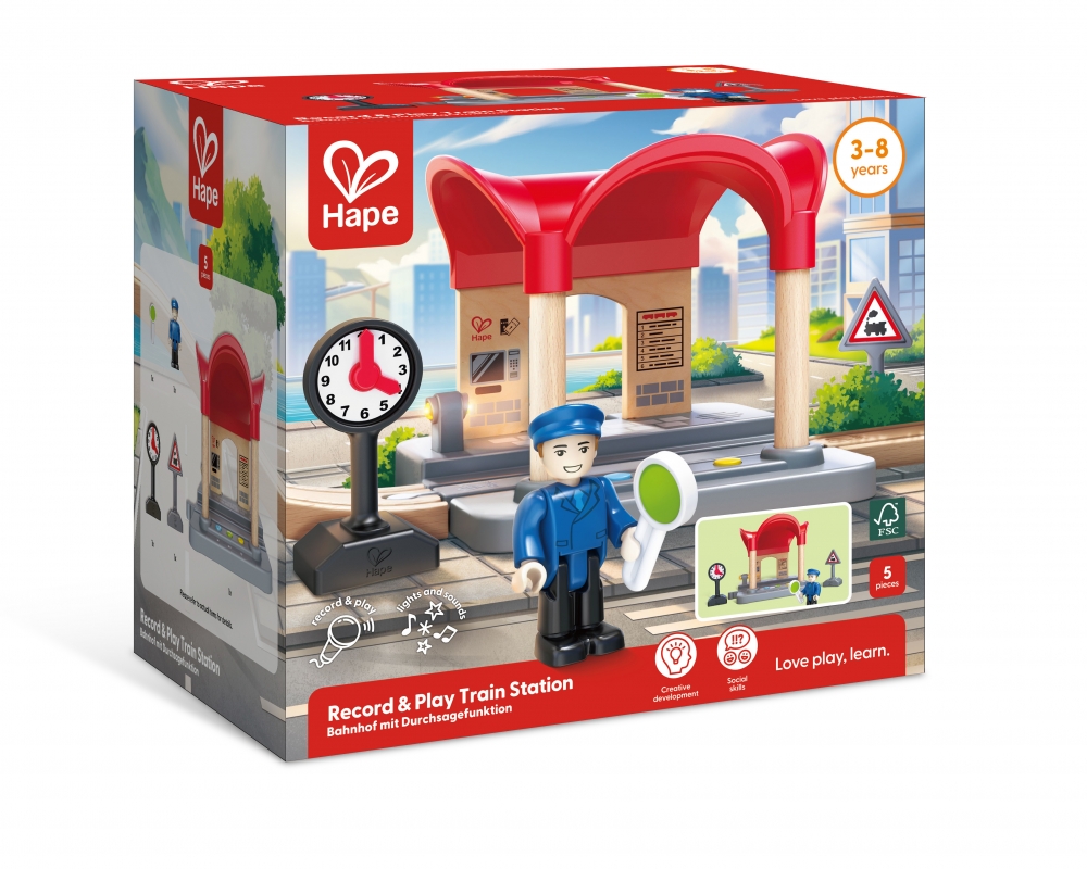 Set de joaca, Hape, Gara interactiva, 5 piese