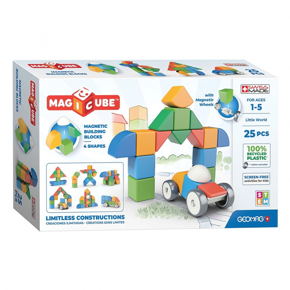Set de constructie Magnetic, Geomag Magicubes, 25 de Piese