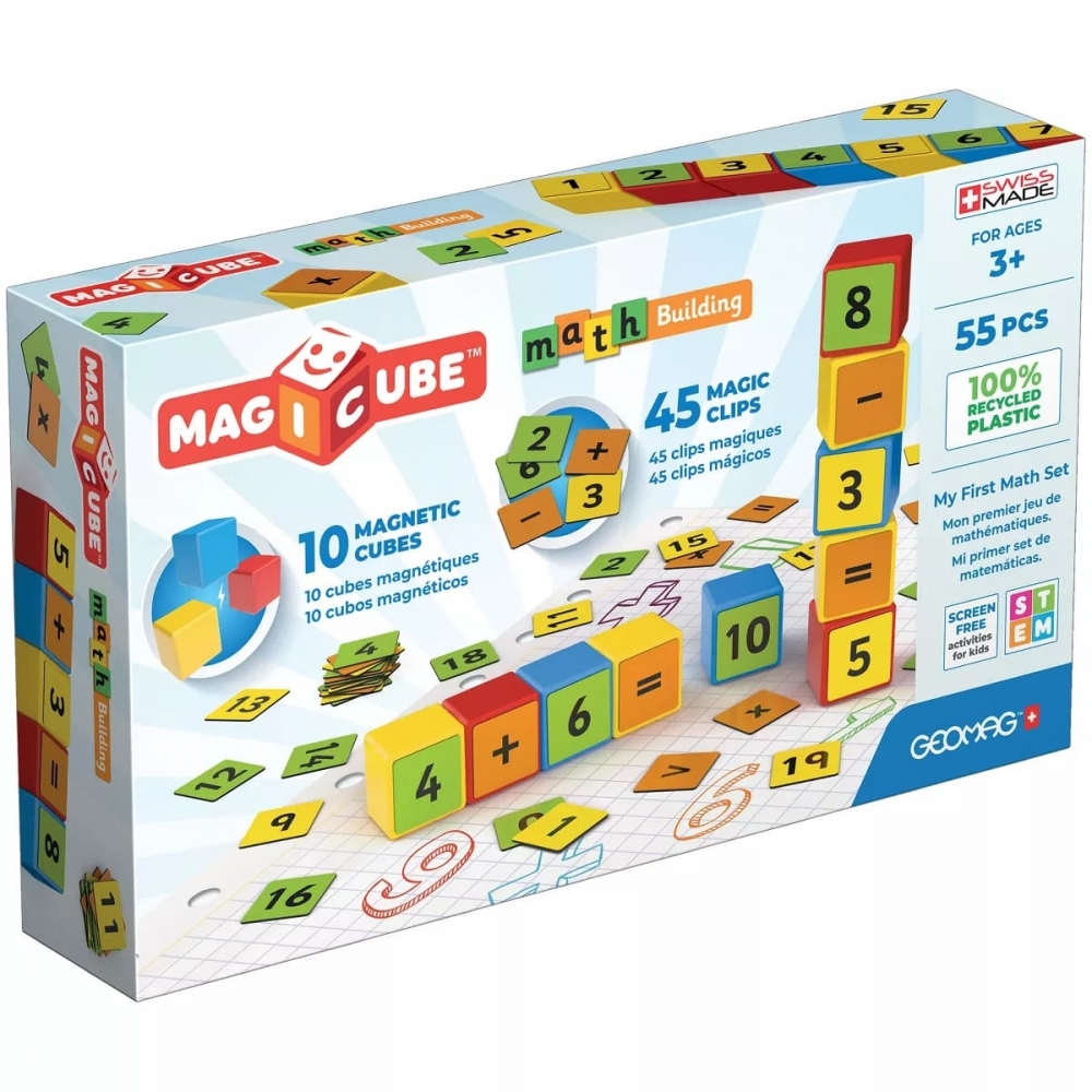 Cuburi magnetice Geomag Magicube cuburi magnetice cu numere 256, 55 piese