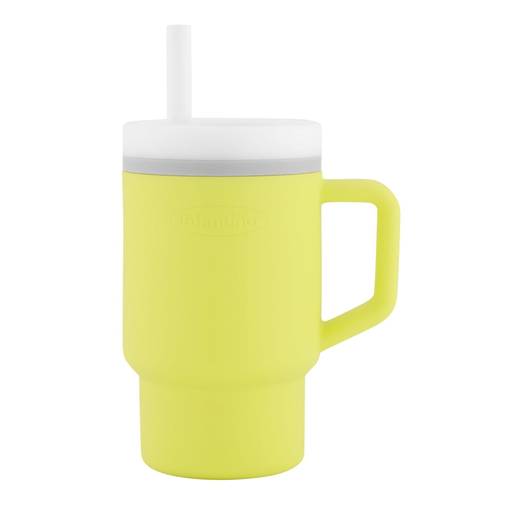 Cana din silicon, Infantino, Citrus, cu pai, 270 ml