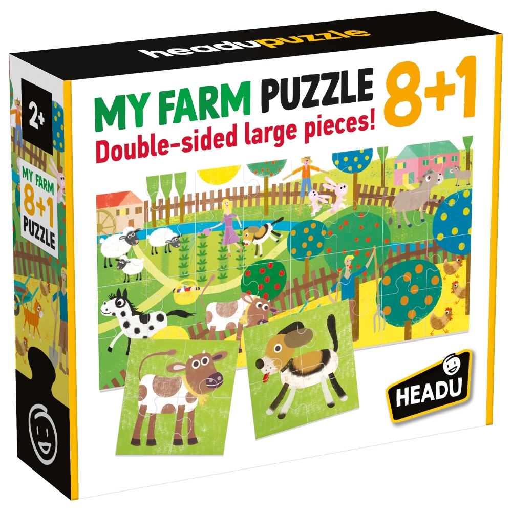 Puzzle Headu Teacher Tested - Ferma, 2 fete, 8+1