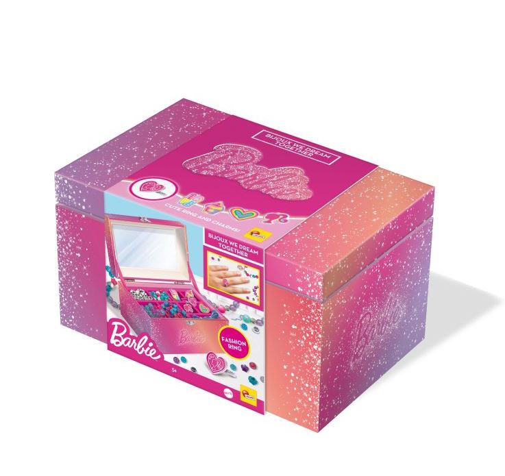 Bijuterii DIY, Lisciani, Barbie, Set cu cutie de bijuterii