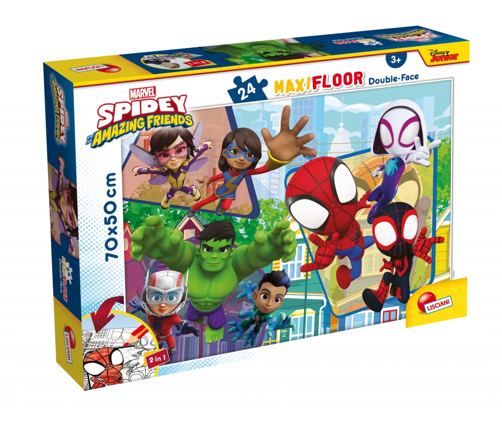 Puzzle, Lisciani, Spider-man, Spidey și prietenii, Puzzle față-verso 24 de piese