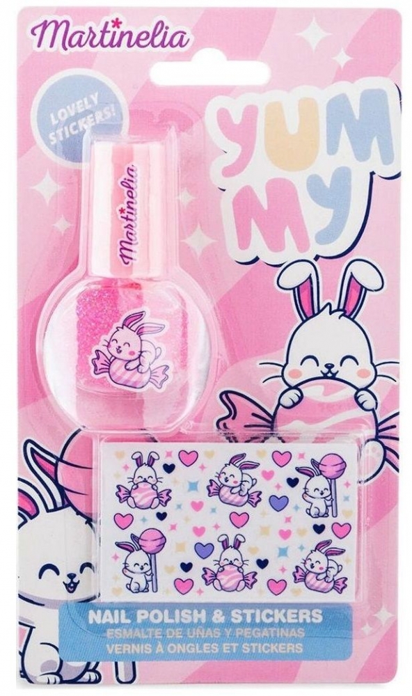 Set lac de unghii si stickere decorative Yummy, Martinelia 12241, 4 ml