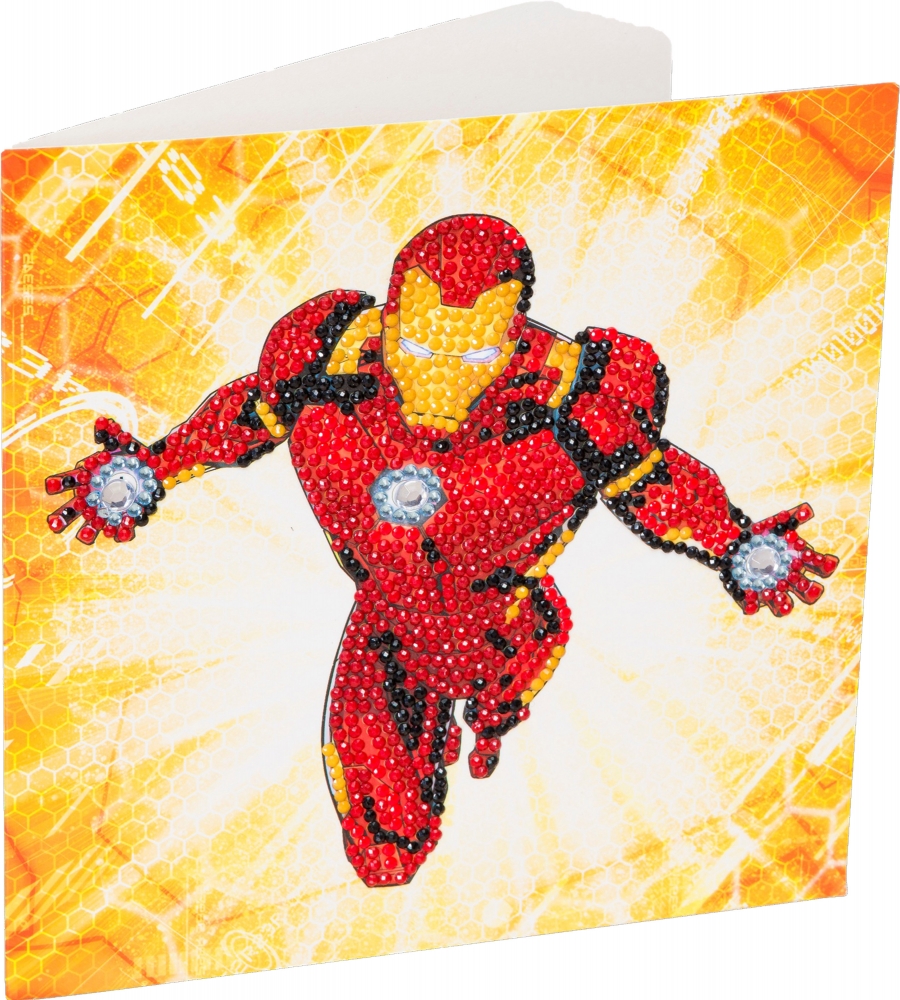 Set creativ tablou cu cristale, Craft Buddy, Ironman, 18 x 18 cm