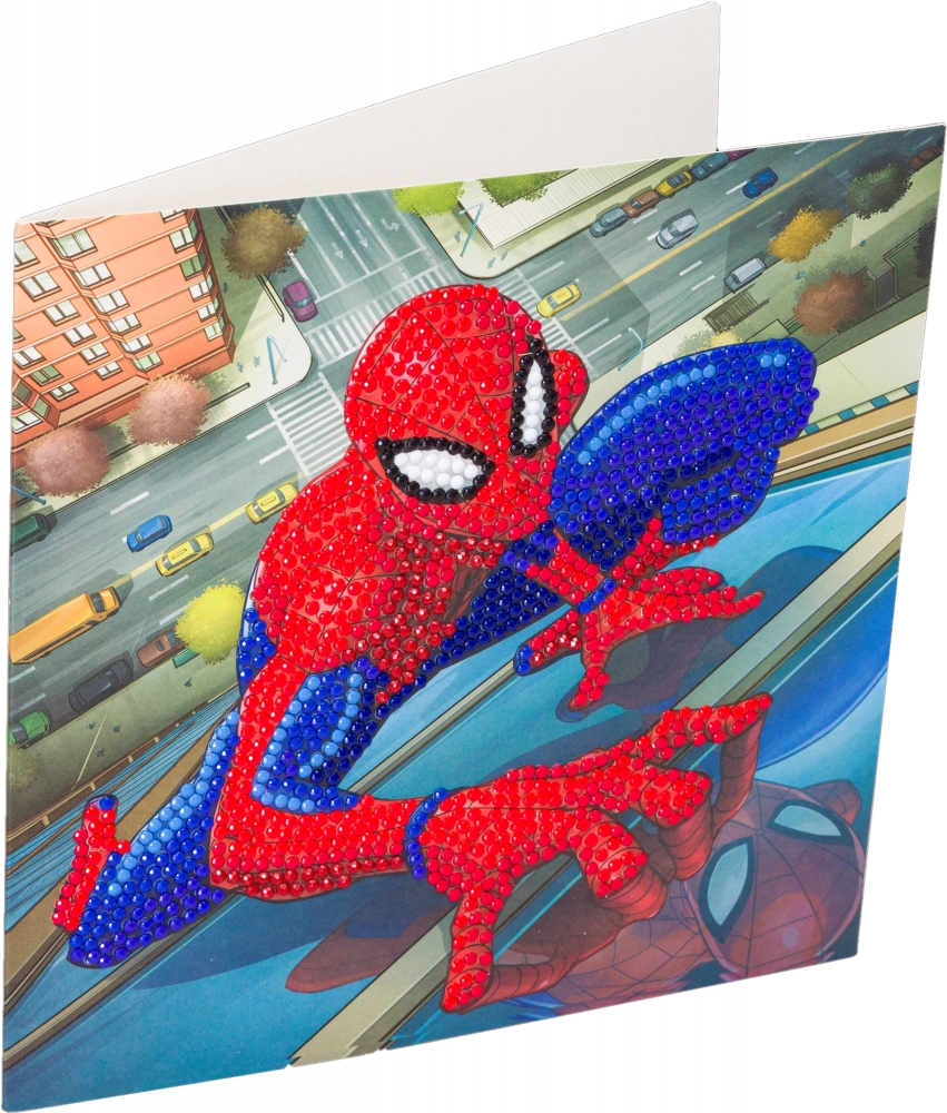 Set creativ tablou cu cristale, Craft Buddy, Spider-Man, 18 x 18 cm