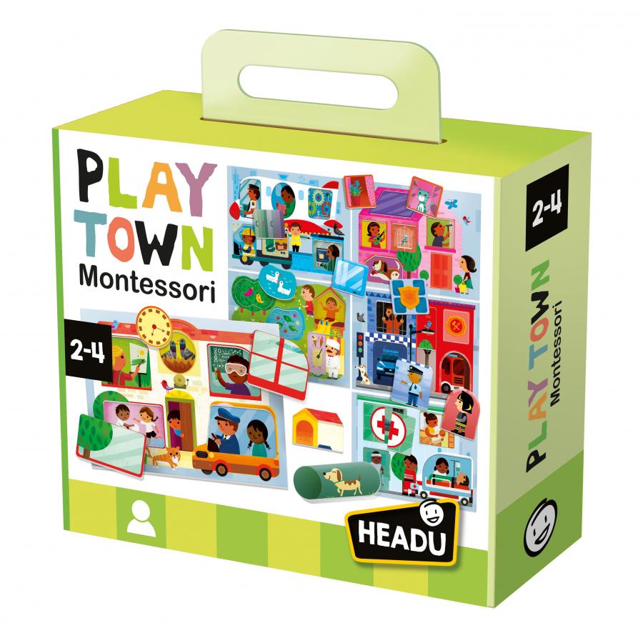 Puzzle Headu Montessori - Sa ne jucam in oras, 6 cartonase, 36 forme