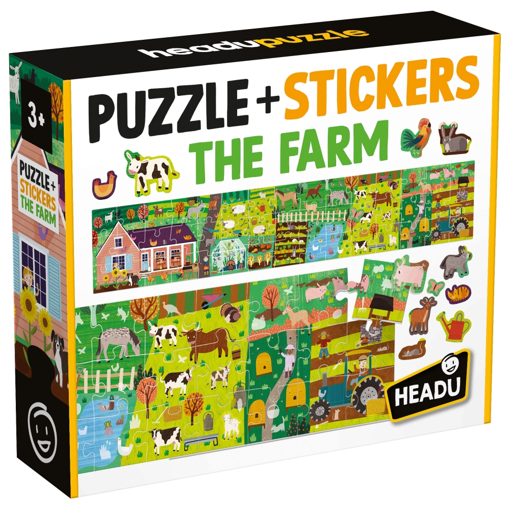 Puzzle educativ, Headu, Ferma de stickere