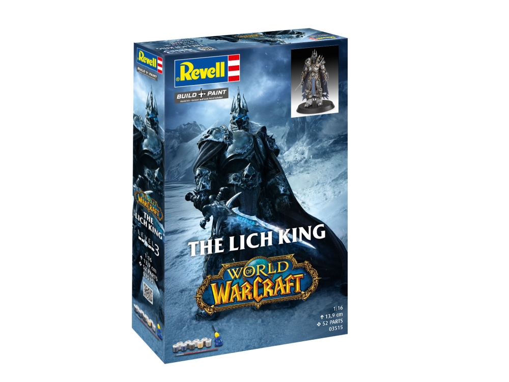 Model de asamblare, Revell, World of Warcraft, Set cadou Regele Lich, 55 de piese