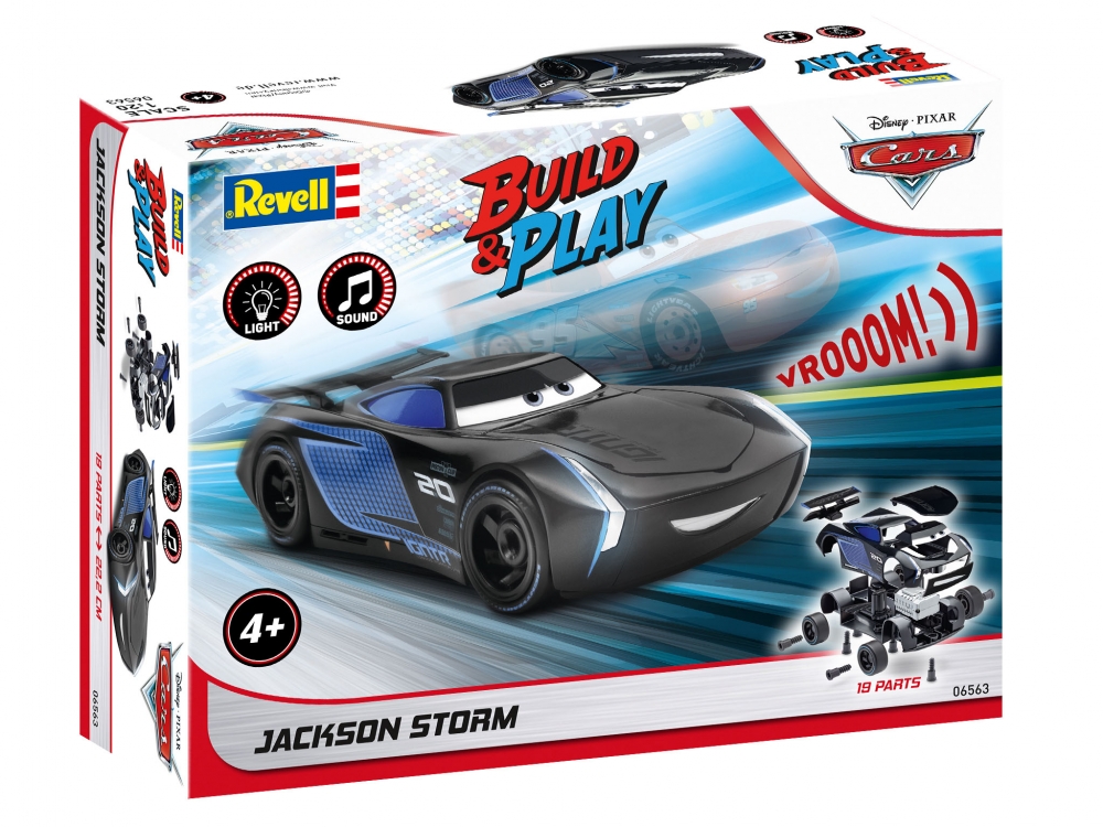Kit de asamblare Junior, Revell, Disney Cars, Jackson Storm, Cu sunet și lumină, 19 piese
