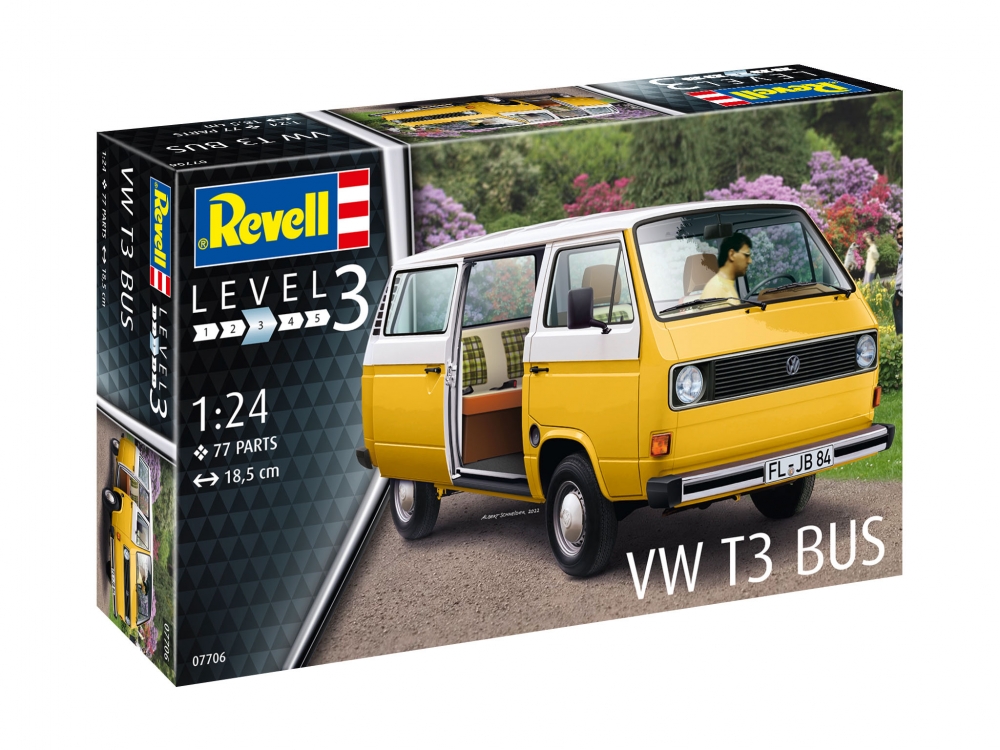 Machetă de asamblat, Revell, VW T3 Bus, 77 de piese