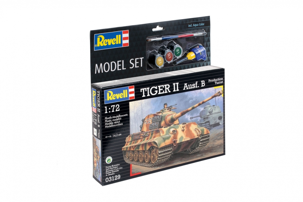 Set model Tiger II Ausf. B, Revell, 1:72, 144 piese, 275x241x35mm
