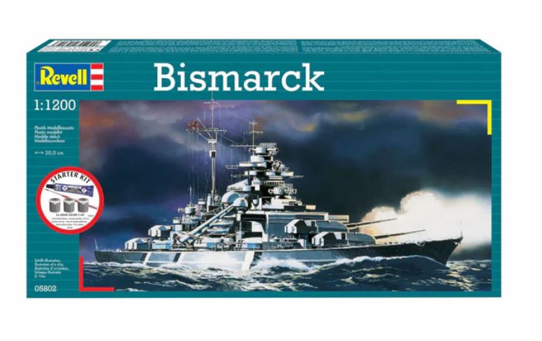 Model de asamblare, Revell, kit de pornire pentru nava Bismarck, 31 de piese