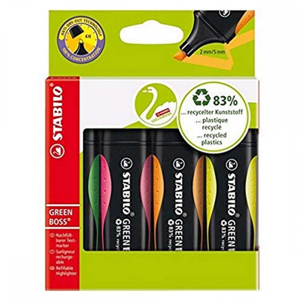 Set 4 highlightere, STABILO, Multicolor