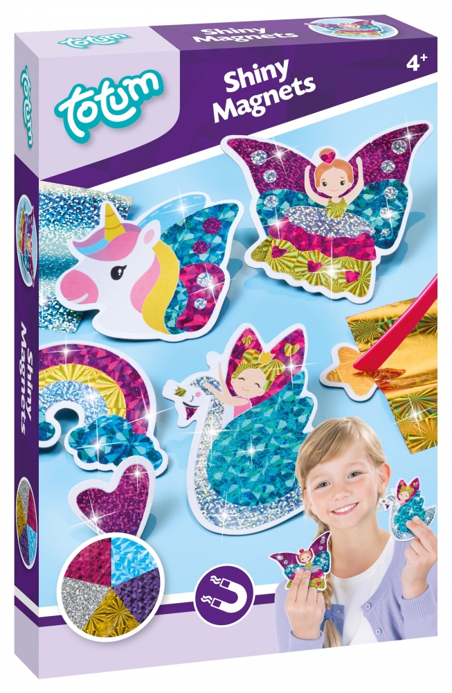 Kit creativ, Totum, magneți cu sclipici DIY