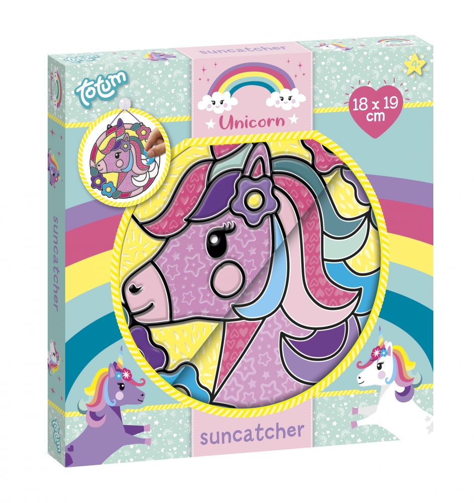 Kit creativ, Totum, Unicorn, decorare fereastră DIY, Captor de soare