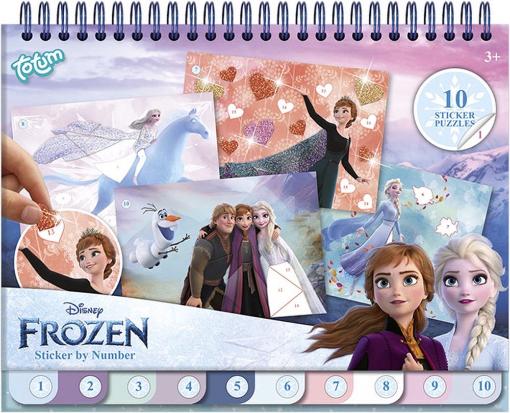 Set creativ, Totum, Frozen, Carte de colorat si autocolante 2 in 1