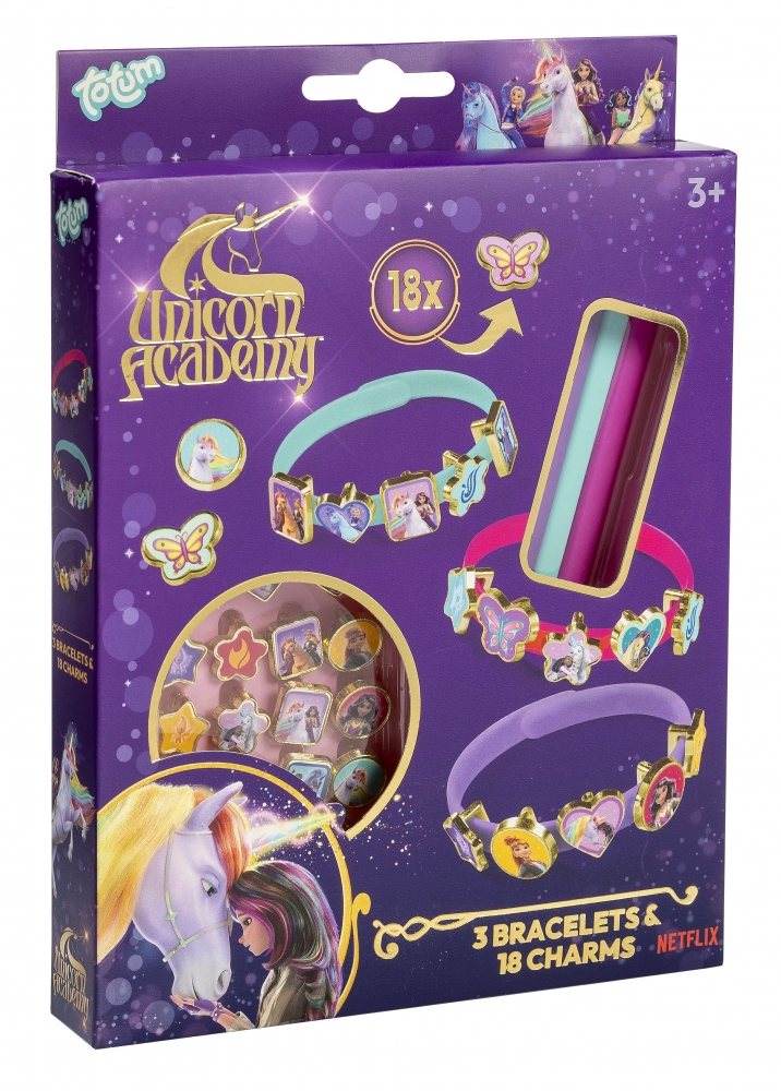 Trusă creativă, Totum, Academia de Unicorni, brățări DIY, 3 piese