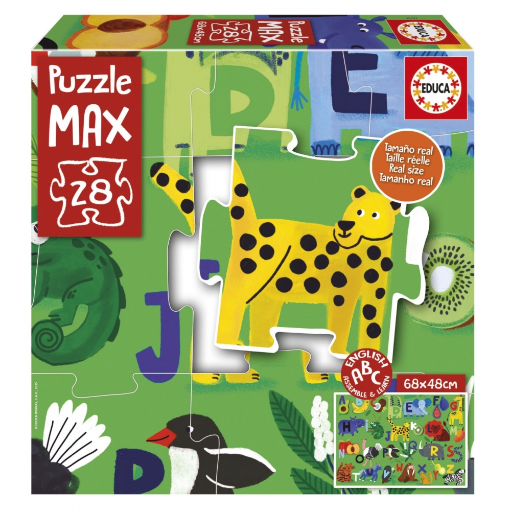 Puzzle, Educa, MAX Alfabet în Natură, 28 de piese