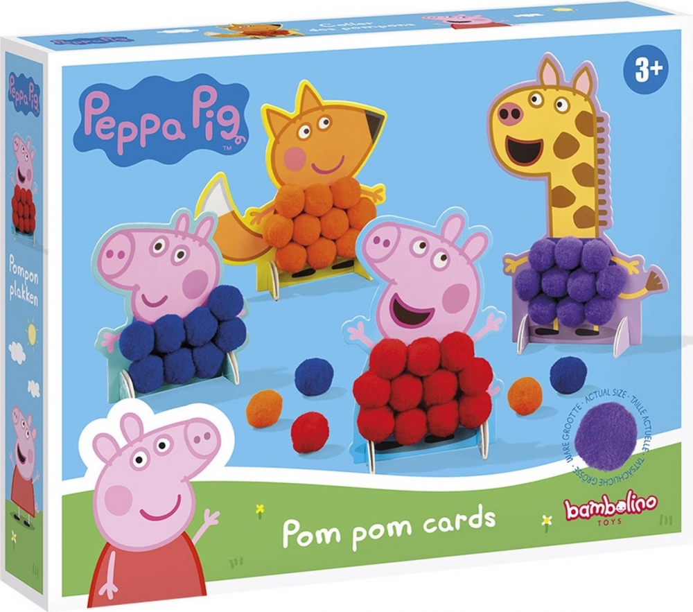 Set creativ, Totum, Peppa Pig, Decorat cu pompoane