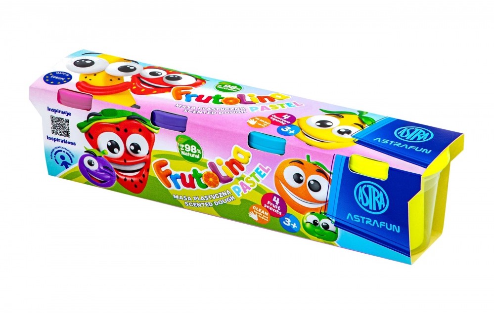 Set plastilina in cana, Astra, Frutolina Pastel, 4 culori