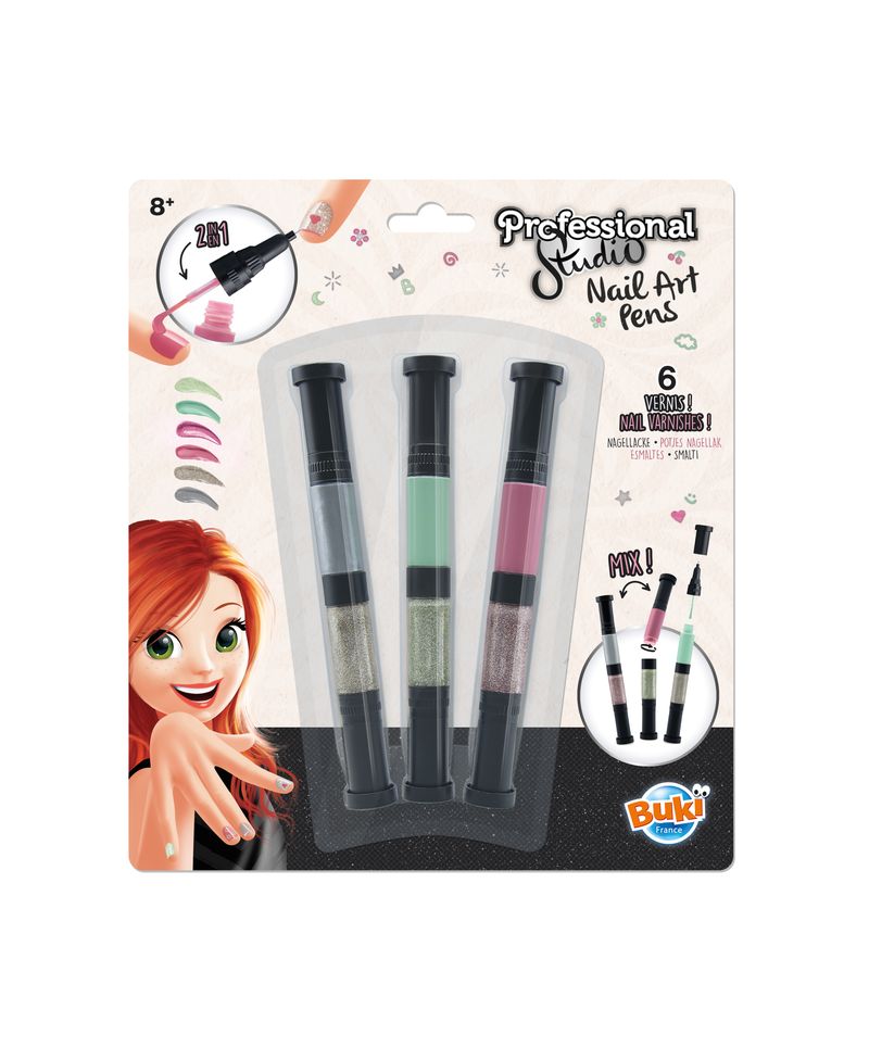 Set stilouri pentru unghii, Buki France, argintiu, 3 culori
