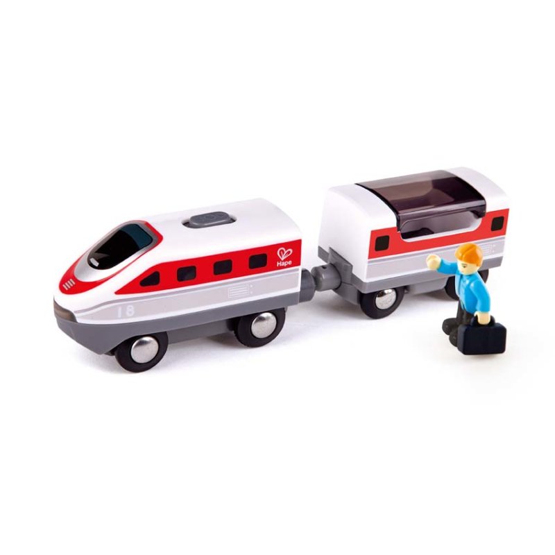 Set tren din lemn, Hape, Tren Intercity, 3 piese