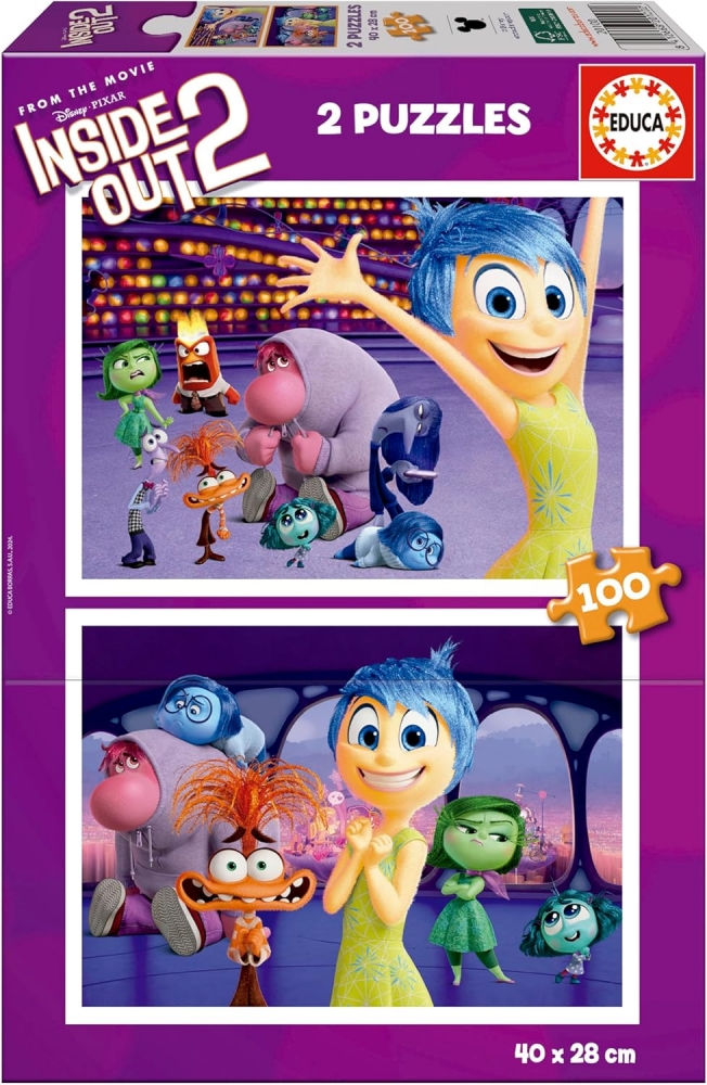 Puzzle, Educa, Inside Out 2, 2 în 1, 2 x 100 piese