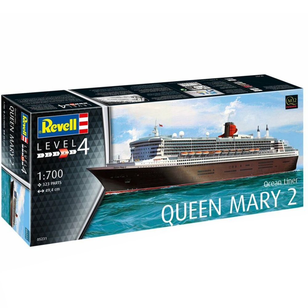Macheta de asamblat nava de croaziera Revel Queen Mary 2, scara 1:700