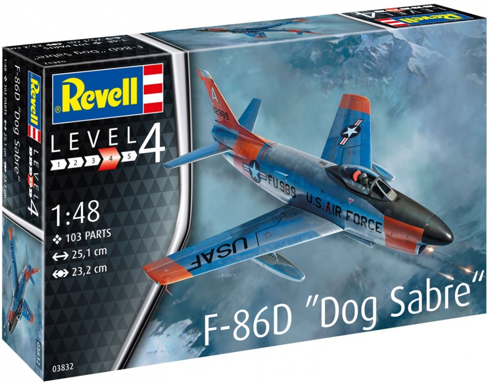 Model asamblat, Revell, avion F-86D Dog Sabre, 103 piese