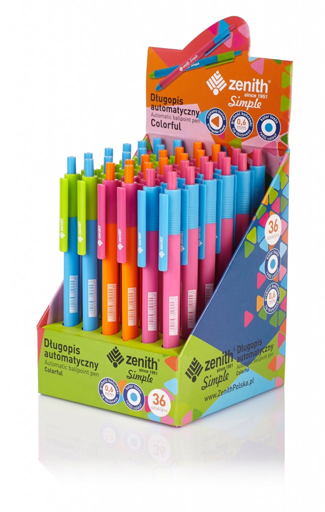 Automatic pen with ergonomic handle ZENIT Simple Colorful