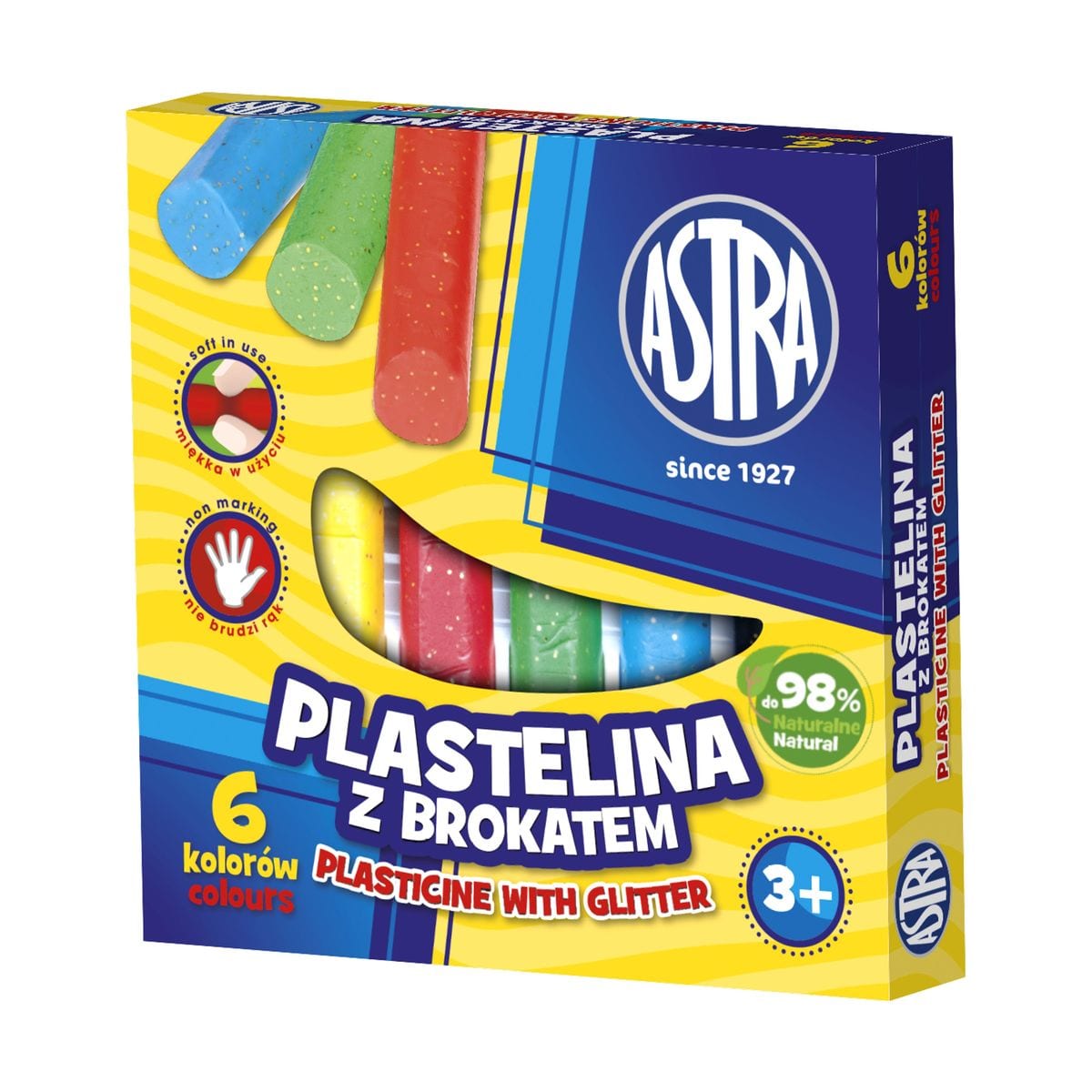 Plastilina cu sclipici Astra 6 culori