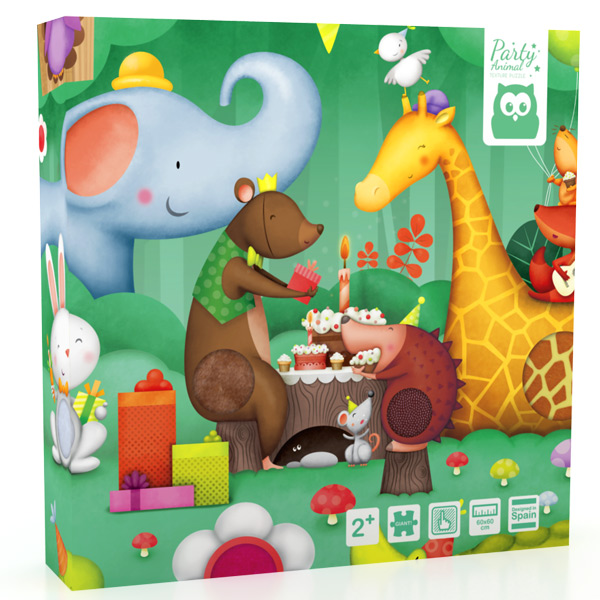Tactile puzzle 16 pieces with animals
