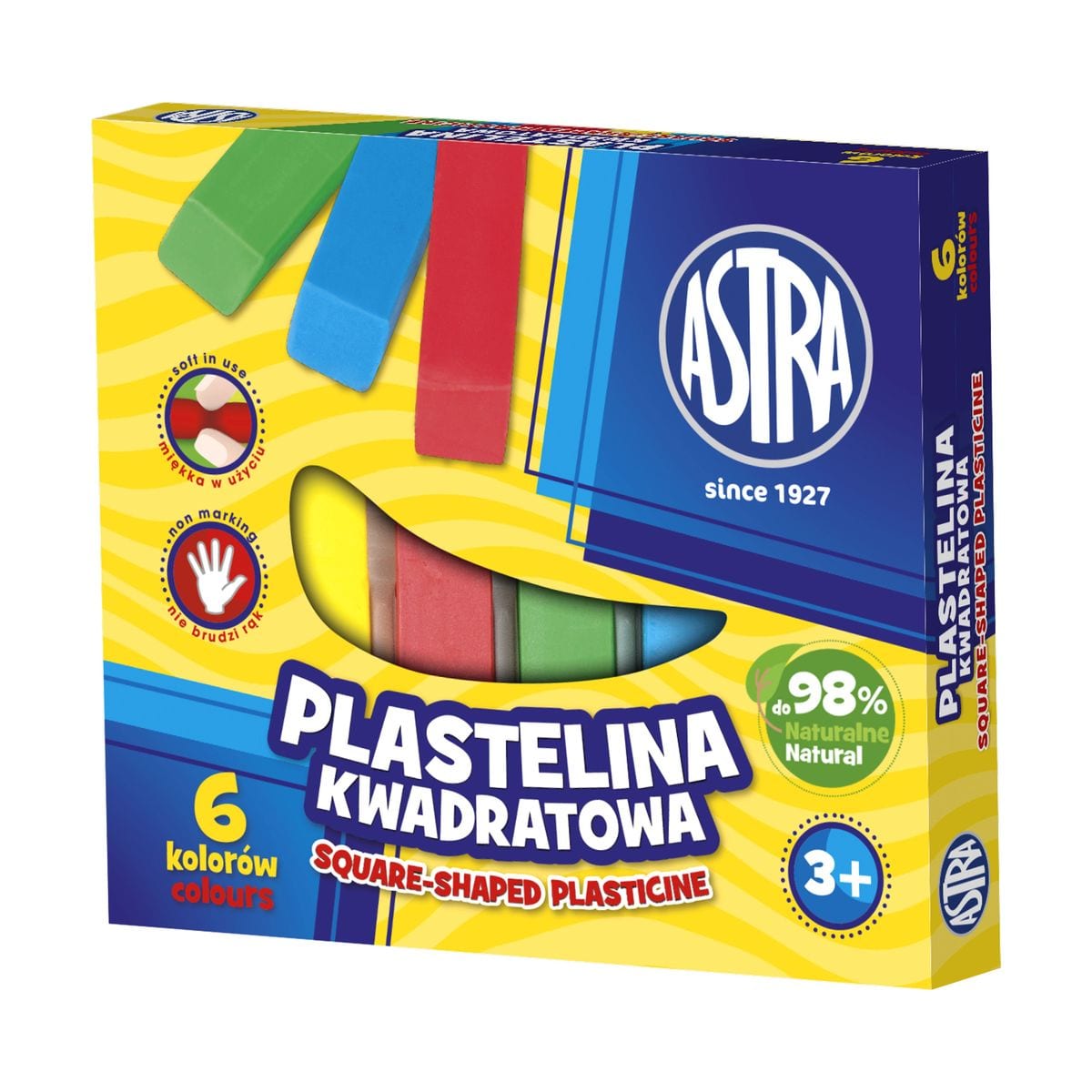 Set de plastilină, Astra, pătrat, 6 culori