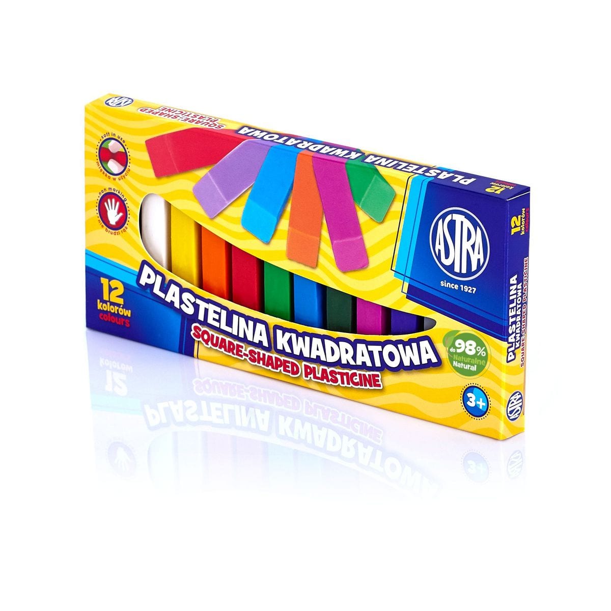 Set de plastilină, Astra, pătrat, 12 culori