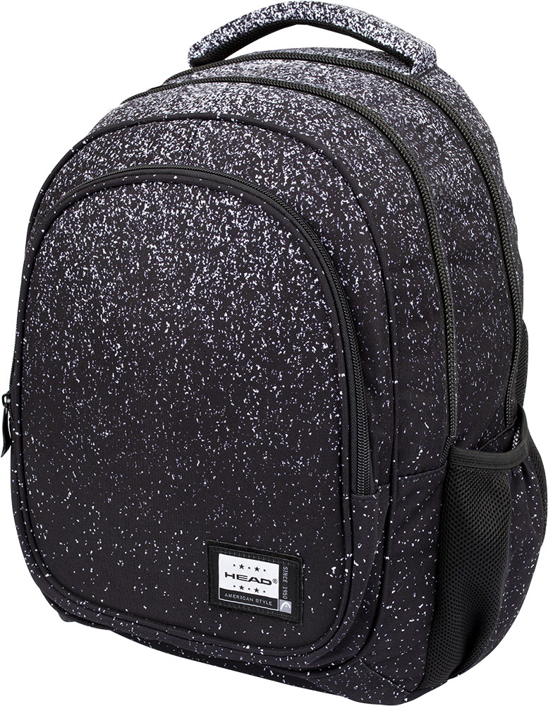 Rucsac pentru scoala, print puncte, HEAD BLACK DUST, AB300BK Negru