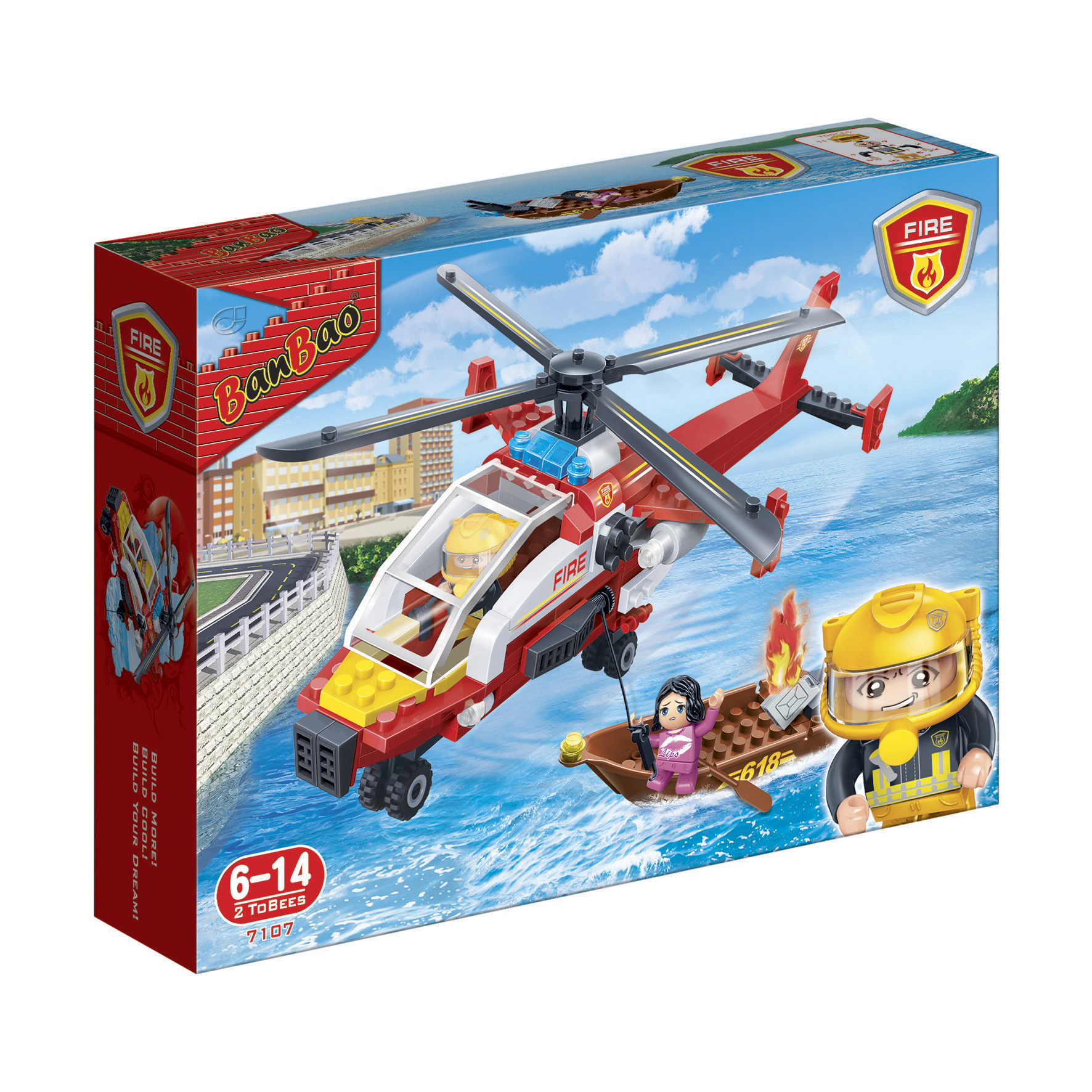 Constructor, BanBao, Fire Helicopter, 191 parts