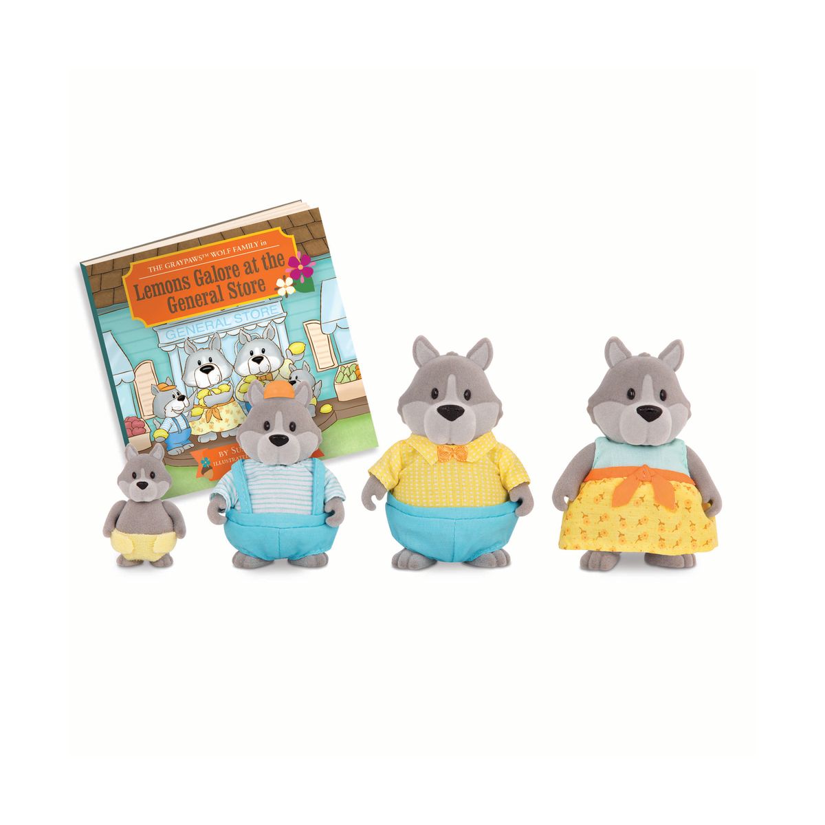 Set de figurine, Battat, Li′l Woodzeez, familia Wolf