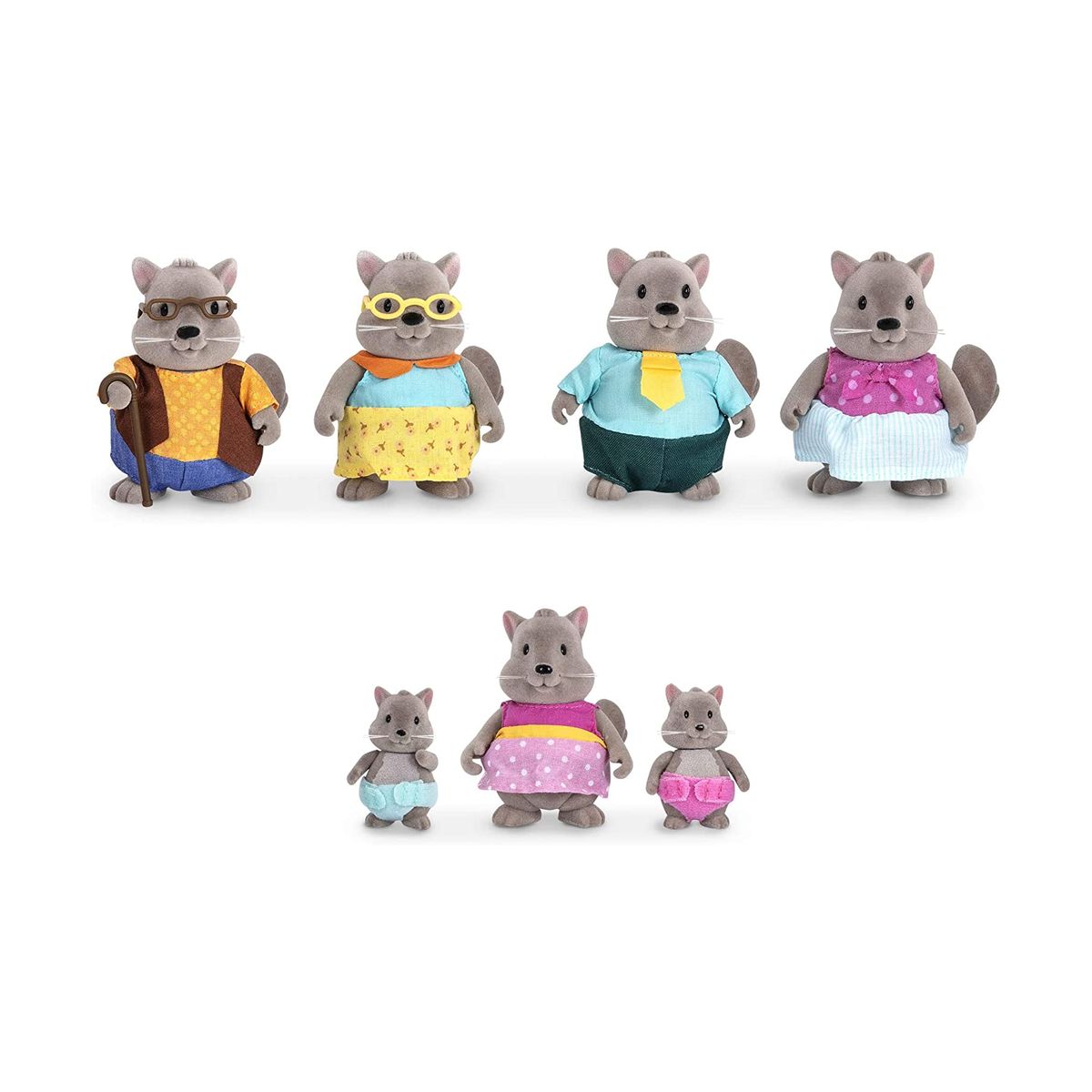 Set de figurine, Battat, Li′l Woodzeez, Familia veverițelor mari