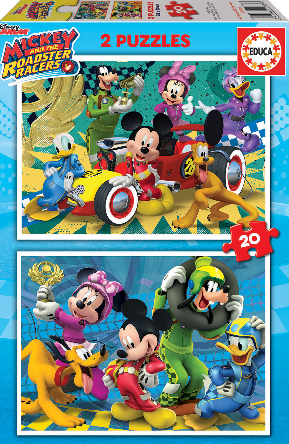Puzzle, Educa, Mickey and friends 2 in 1, 2x20 pieces