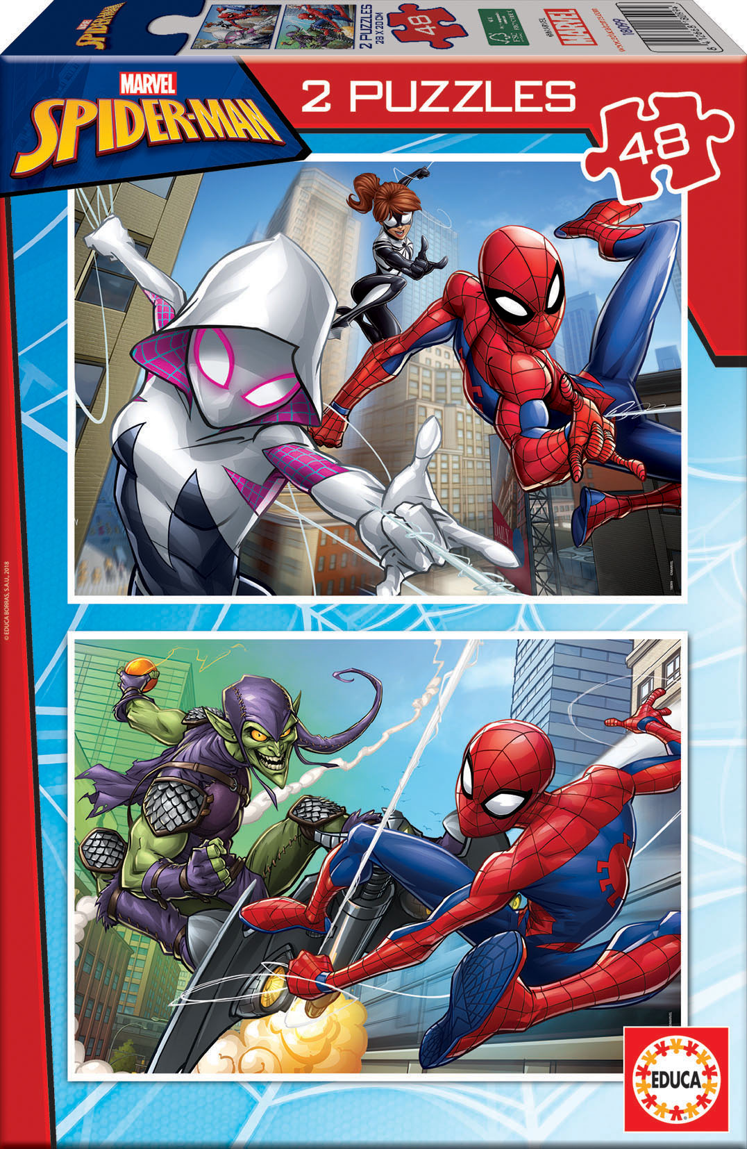 Puzzle, Educa, Spiderman 2 in 1, 2x48 pieces