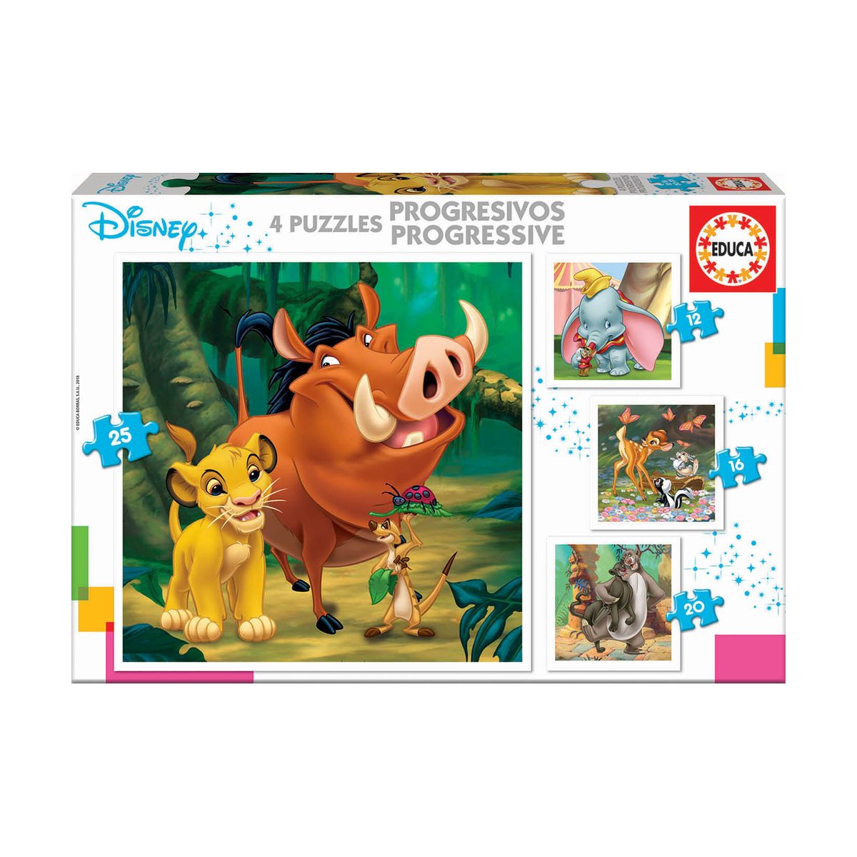 Disney animals - puzzle 12-16-20-25 pieces