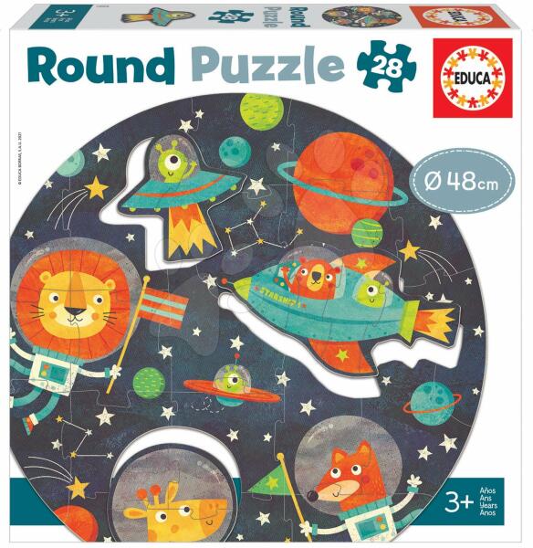 Puzzle rotund, Educa, Spațiu, 28 de piese