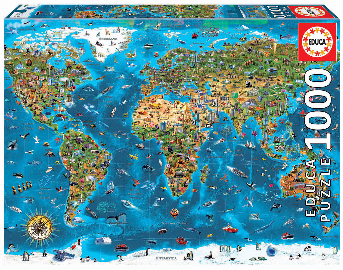 Puzzle, Educa, Minunile Lumii, 1000 de piese