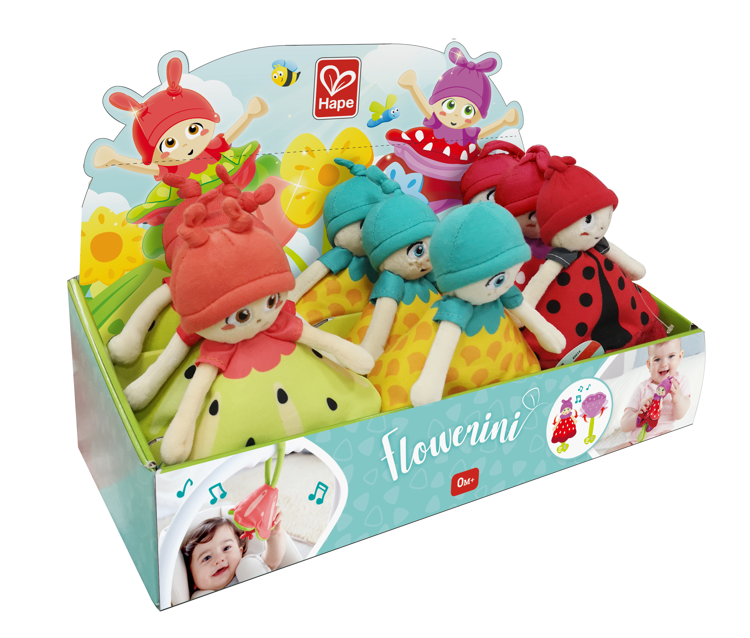 Бебешка играчка, Hape, Мека кукла, Цветорини