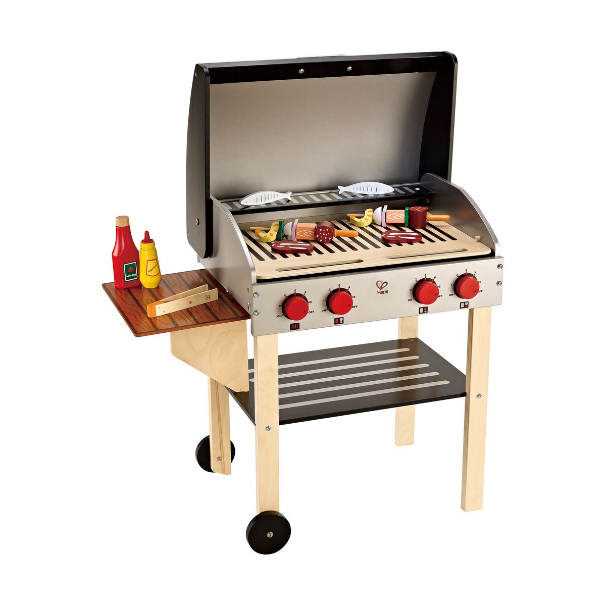 Playset, Hape, Wooden Grill with Products, 22 Pieces